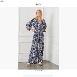 Blue and White Paisley Outfit